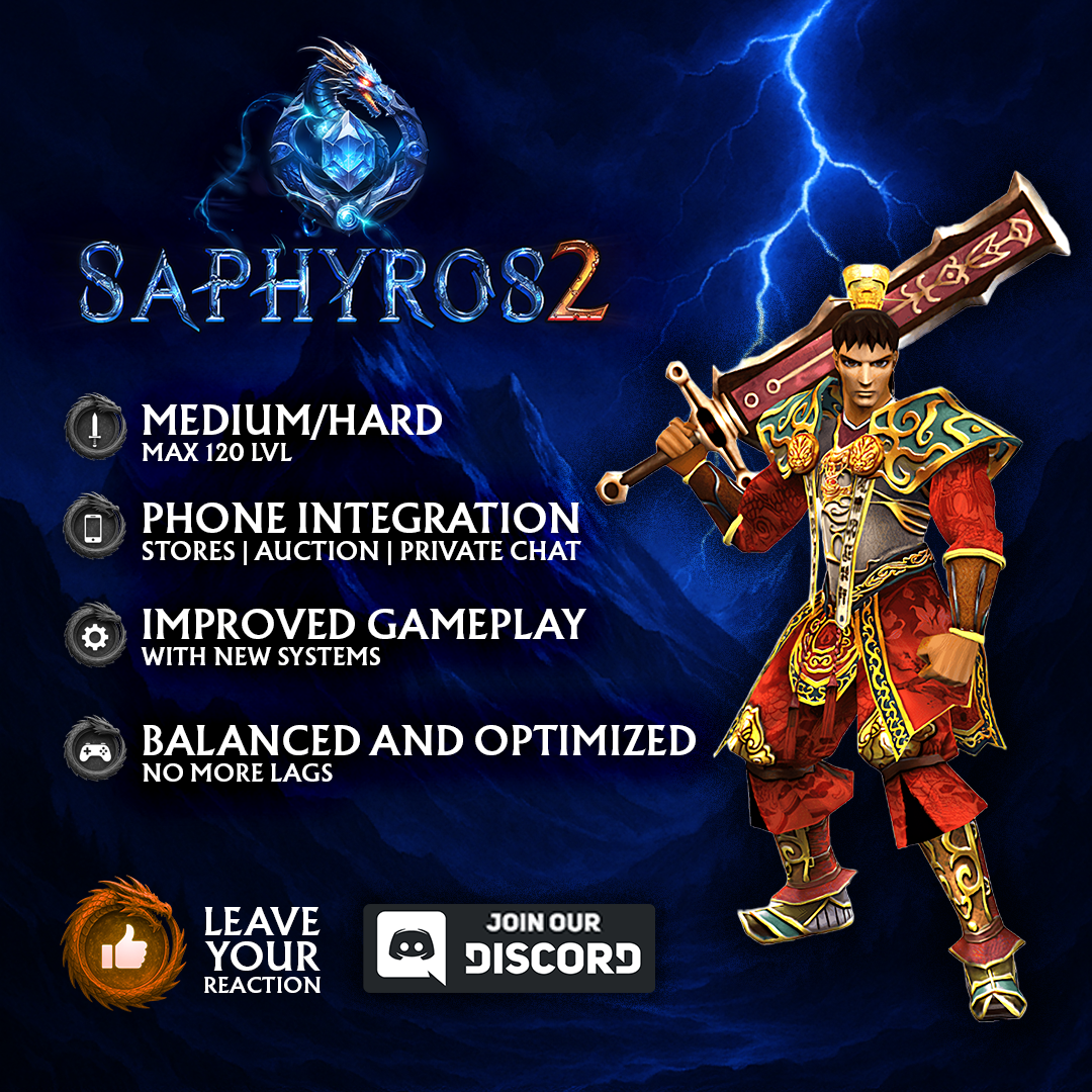 Saphyros2 سيرفر Metin2 خاص — بانر لعب Middleschool متوسط/صعب